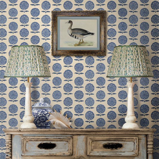 Little Suzani Antique Blue Wallpaper Roll