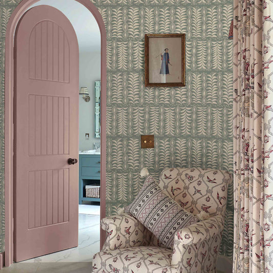 Little Zanzibar Duck Egg Wide-Width Wallpaper