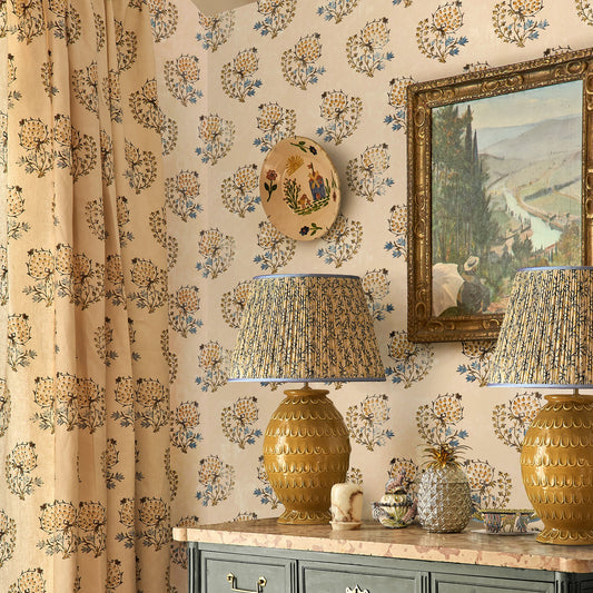 Calista Blue/Yellow Wide-Width Wallpaper