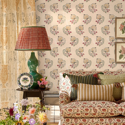 Calista Pink/Green Wide-Width Wallpaper