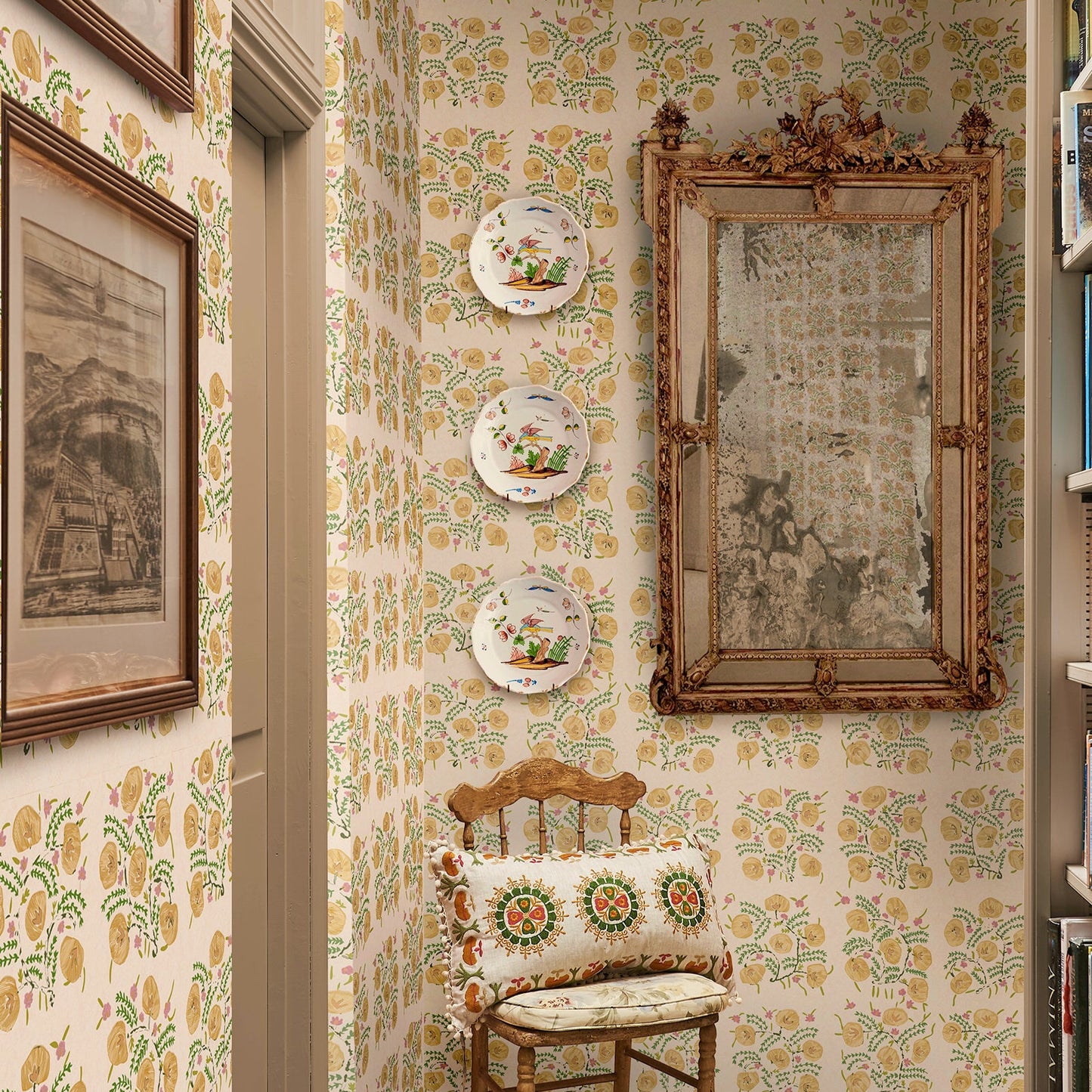 Pasha Yellow/Green Wide-Width Wallpaper