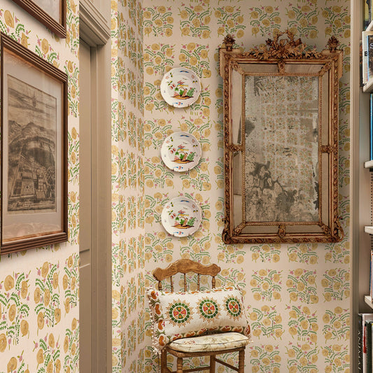 Pasha Yellow/Green Wide-Width Wallpaper
