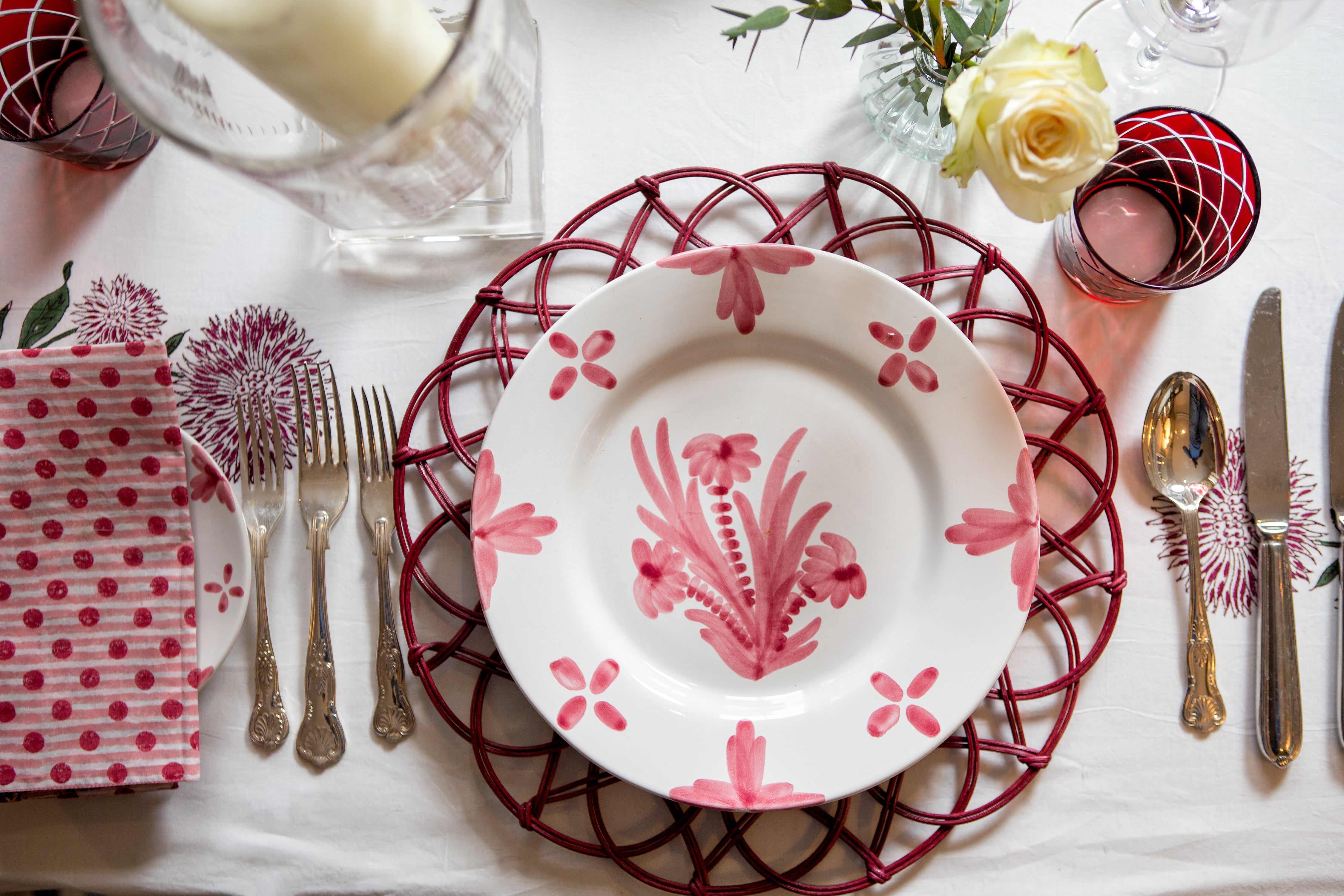 Pink Summer Flower Ceramic Large Plate – Penny Morrison