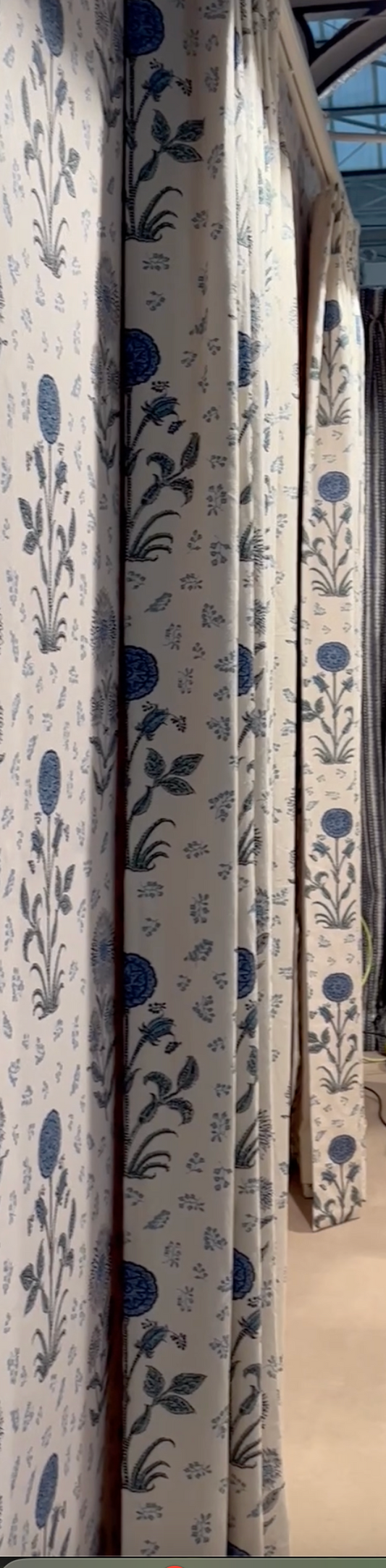 Magda Blue Pair of Curtains