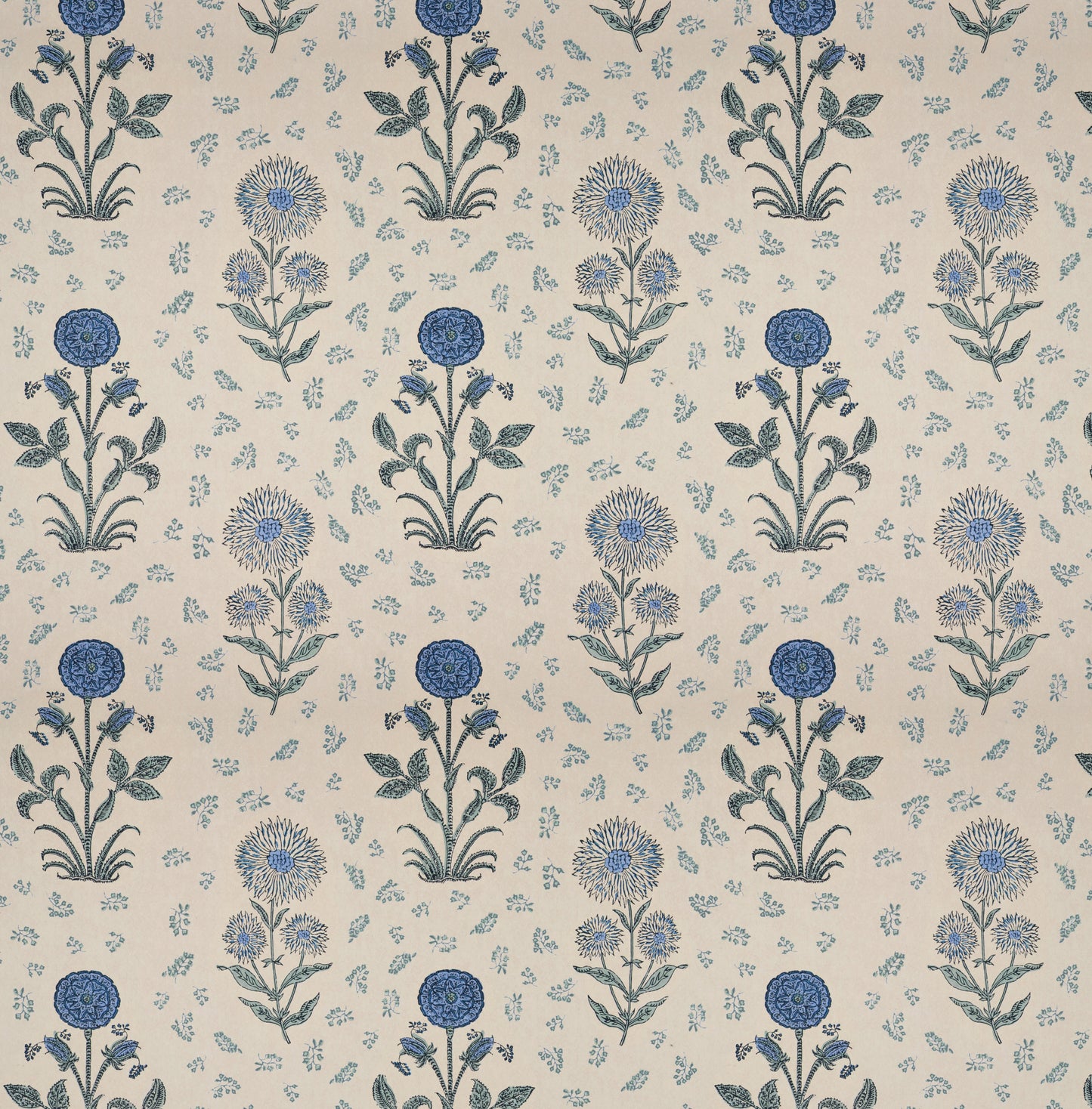 Magda Blue Wide-Width Wallpaper Sample