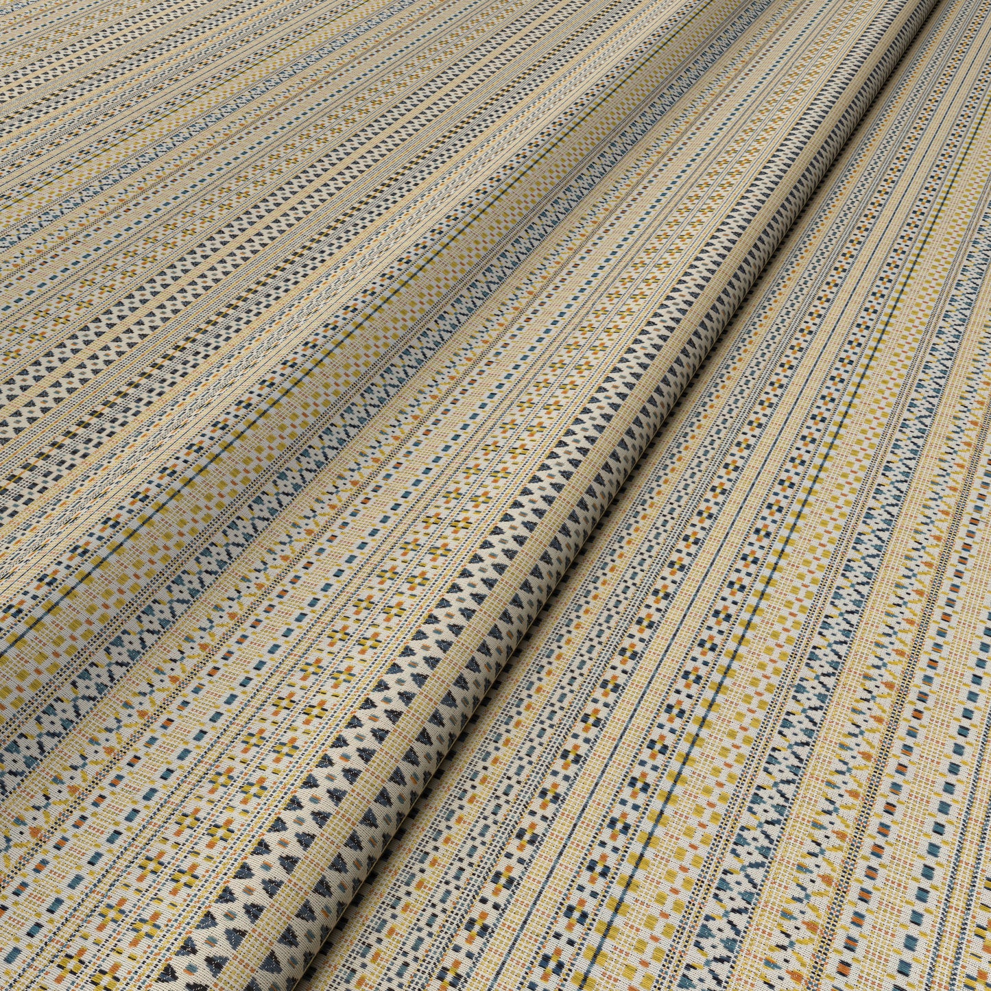 Melides Stripe Blue/Yellow Fabric