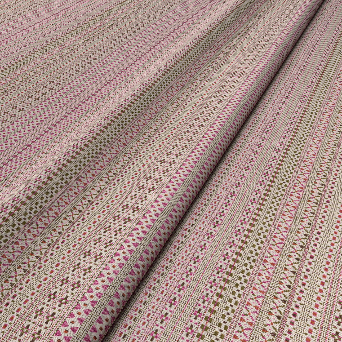 Melides Stripe Pink/Green Fabric