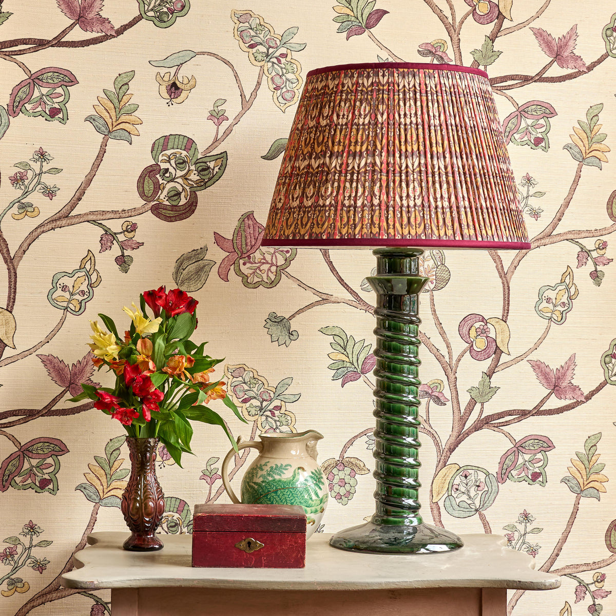 lkat Mulberry/Ochre Pleated Lampshade