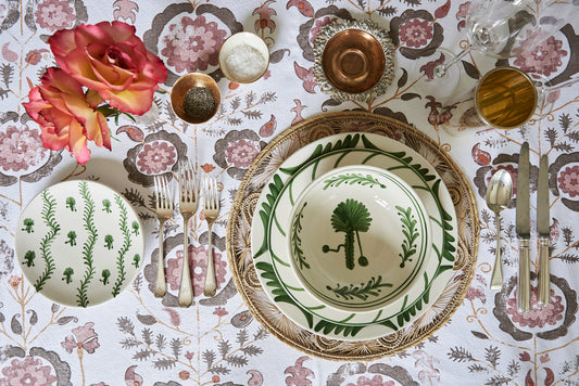 Green Palm Tree Ceramic Pudding Bowl