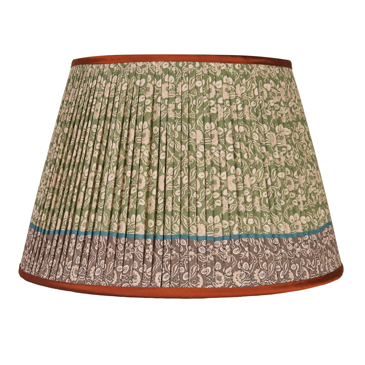Evora Green/Chocolate Pleated Lampshade