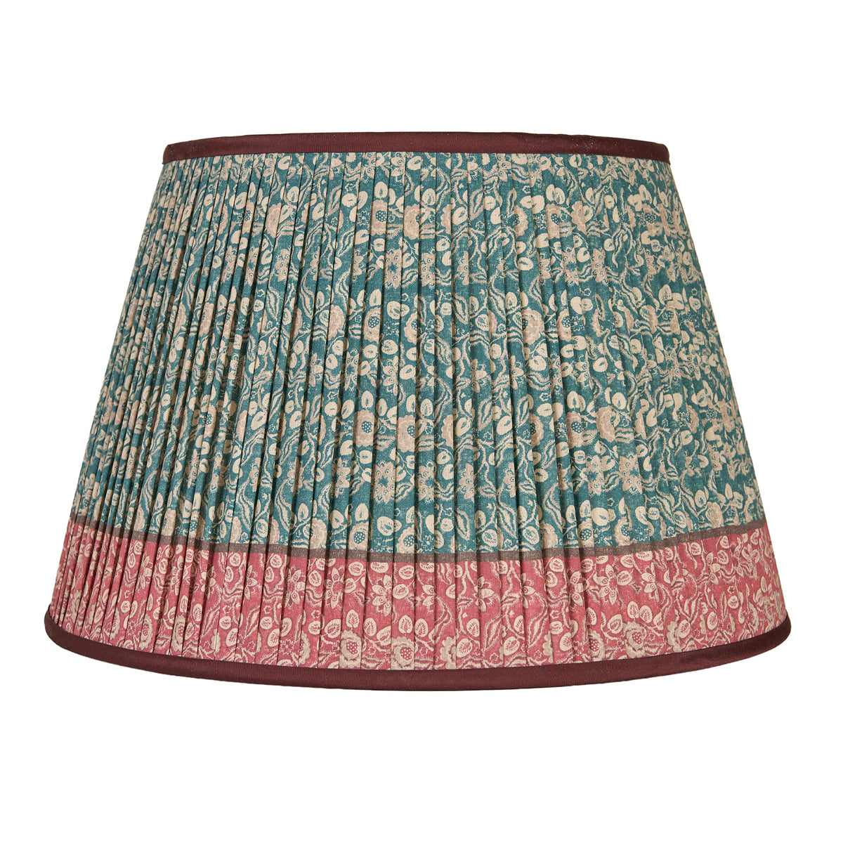 Evora Teal/Red Pleated Lampshade
