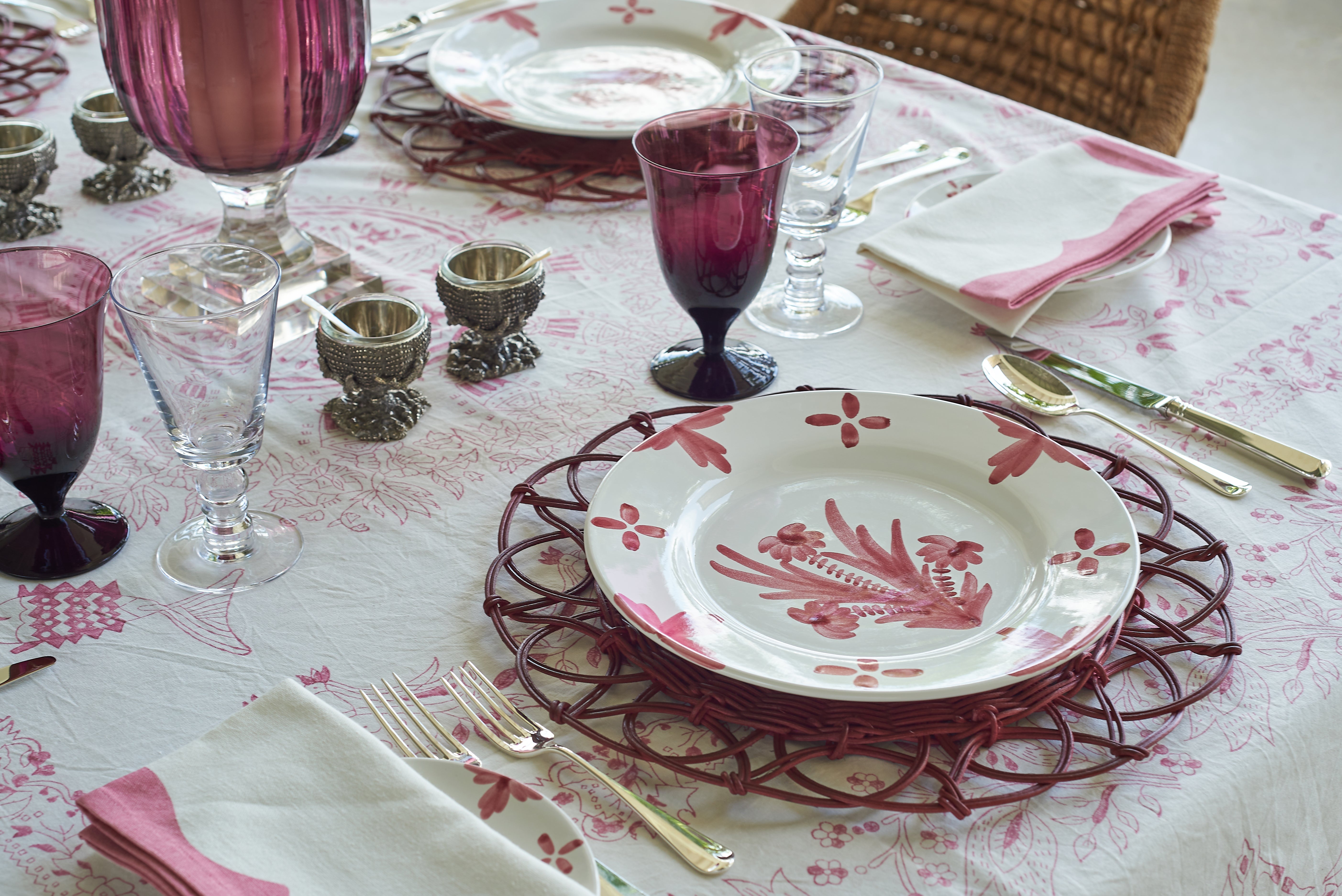 Pink Summer Flower Ceramic Large Plate – Penny Morrison