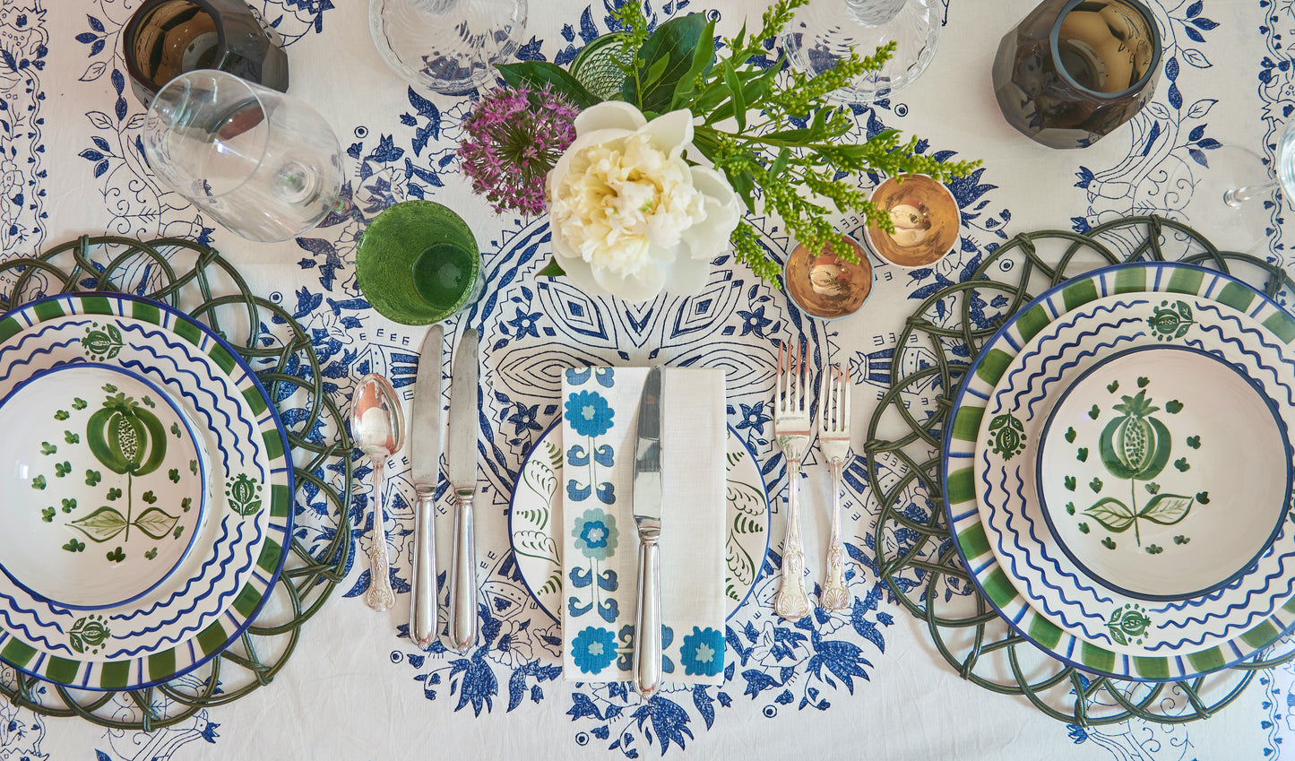Simla Border Blue Napkins - Set of 4
