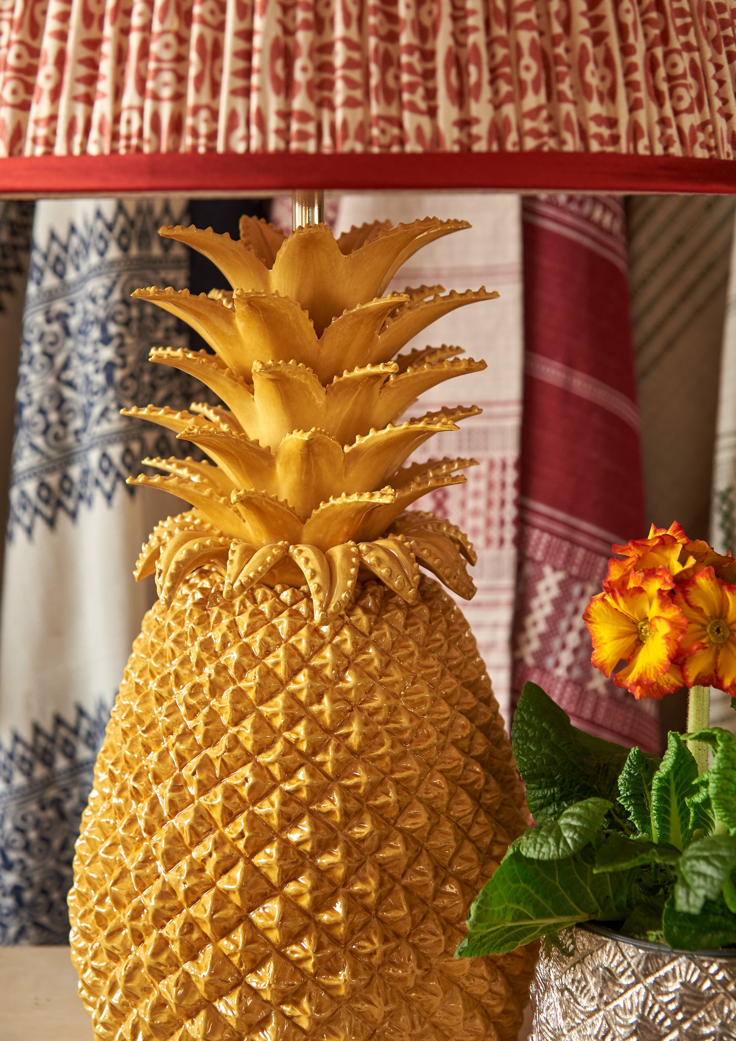 Mustard Pineapple Ceramic Lamp Base