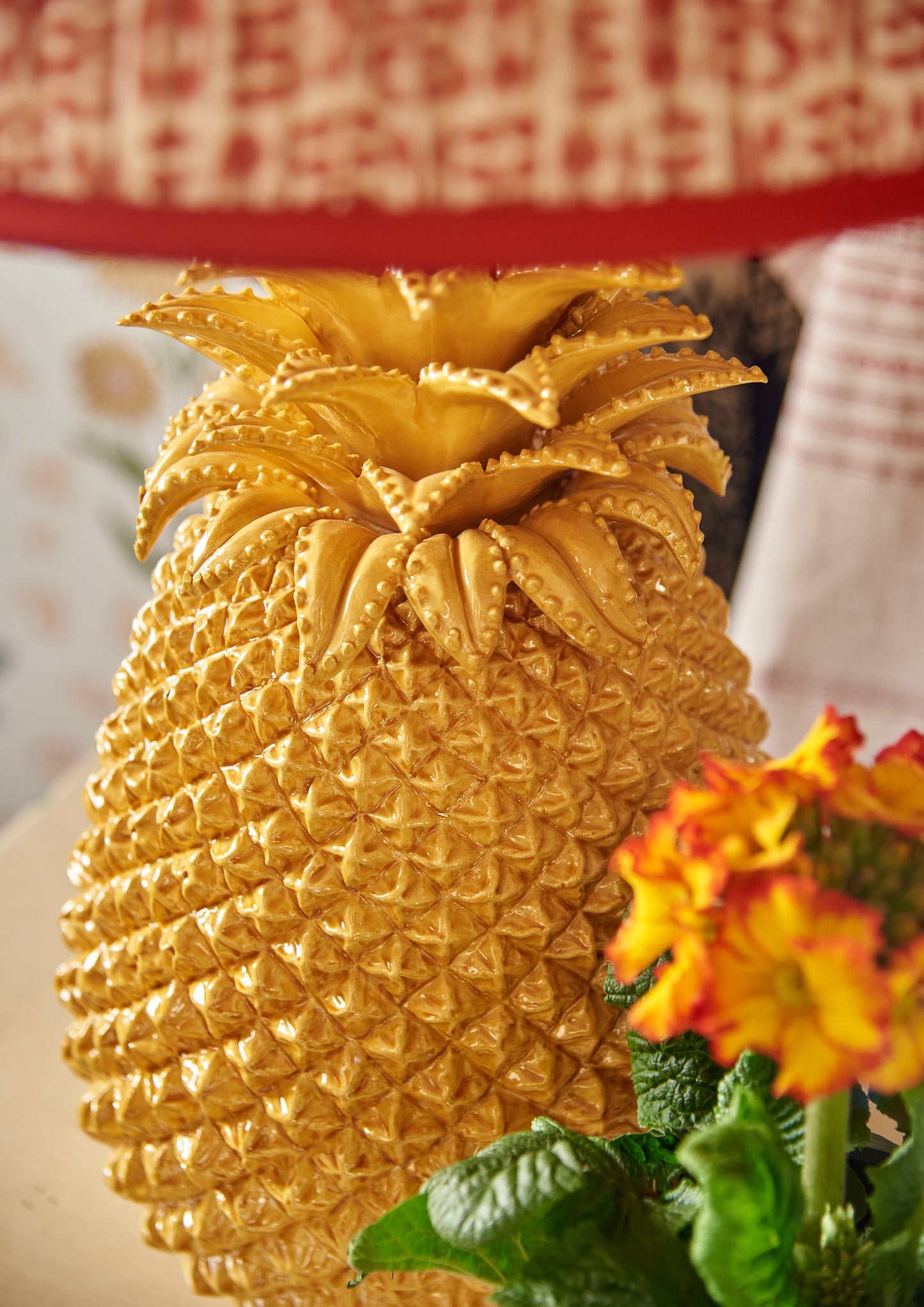 Mustard Pineapple Ceramic Lamp Base