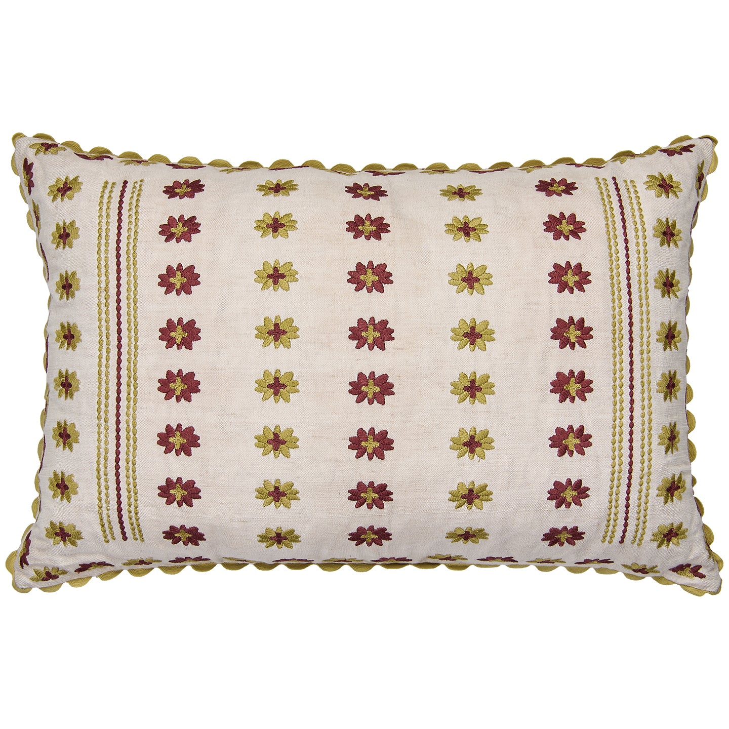 Cecilia Red/Gold Embroidered Cushion