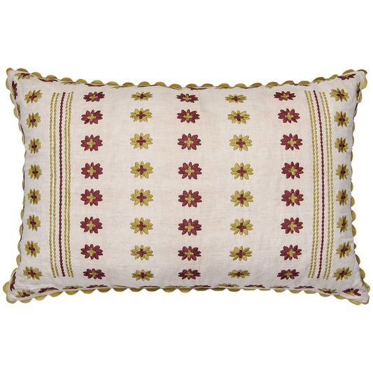 Cecilia Red/Gold Embroidered Cushion
