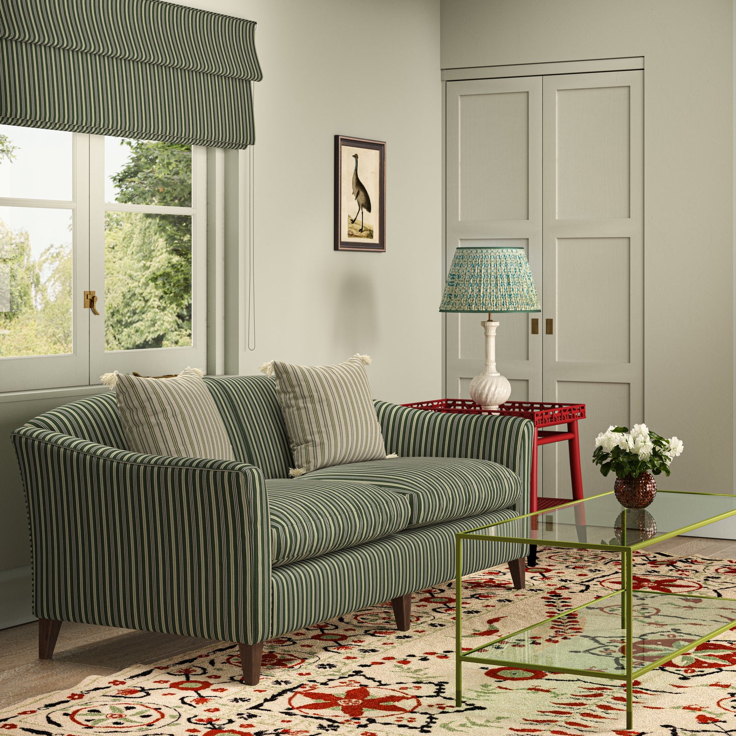 Meknes Stripe Pine/Ivy Fabric