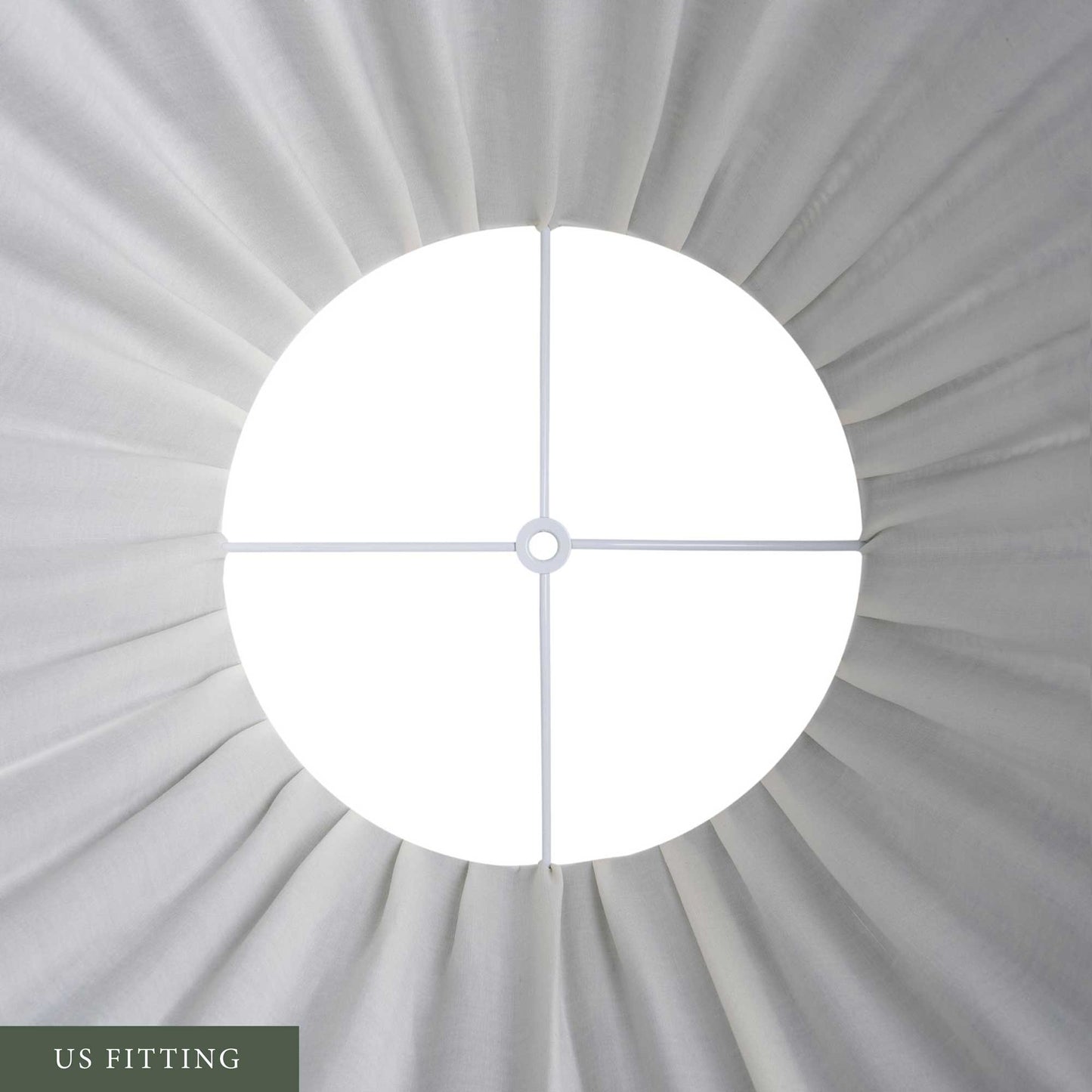 White on Cinnamon Tribal Pleated Silk Lampshade with Red Trim