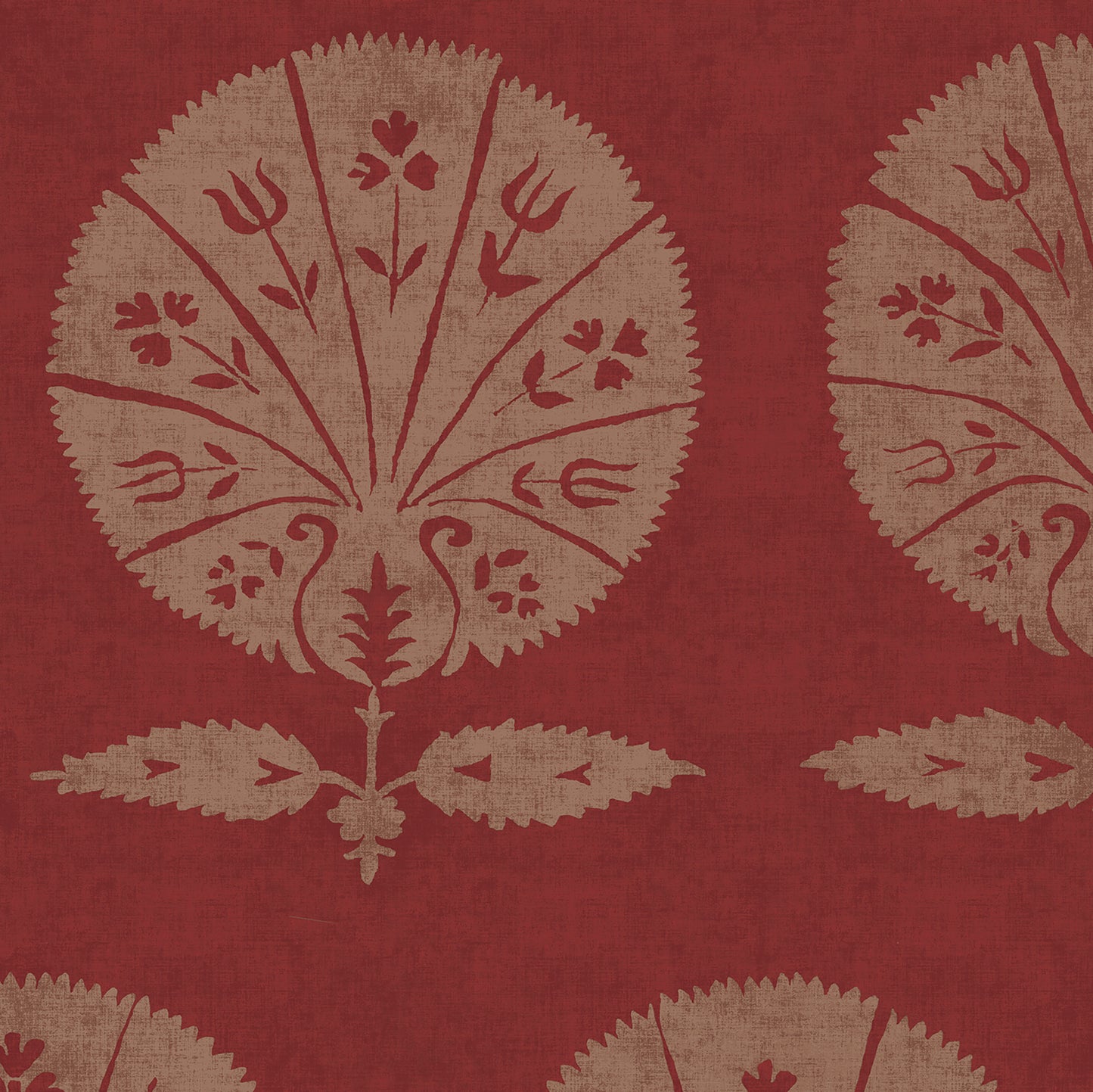 Persian Poppy Antique Red Wallpaper Roll