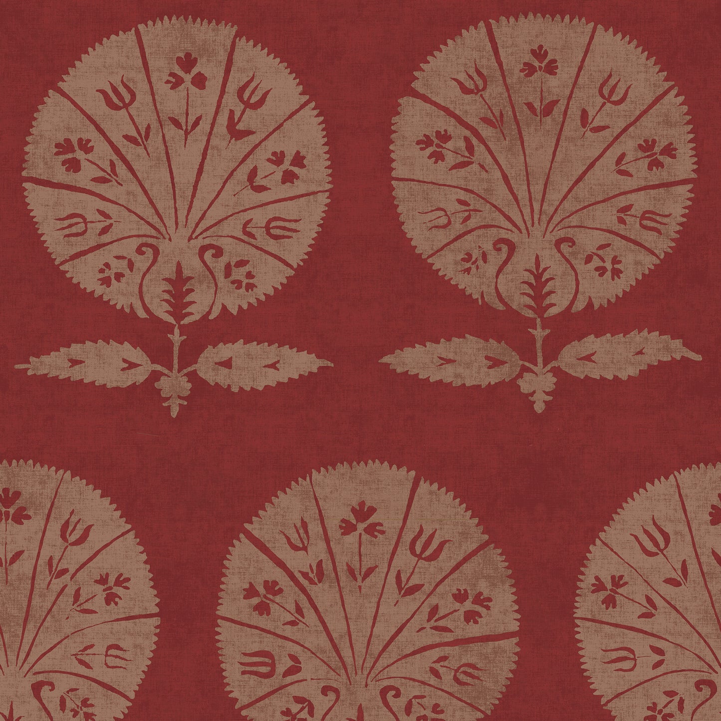 Persian Poppy Antique Red Wallpaper Roll