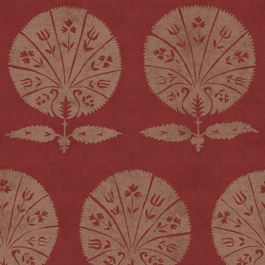 Persian Poppy Antique Red Wallpaper Roll