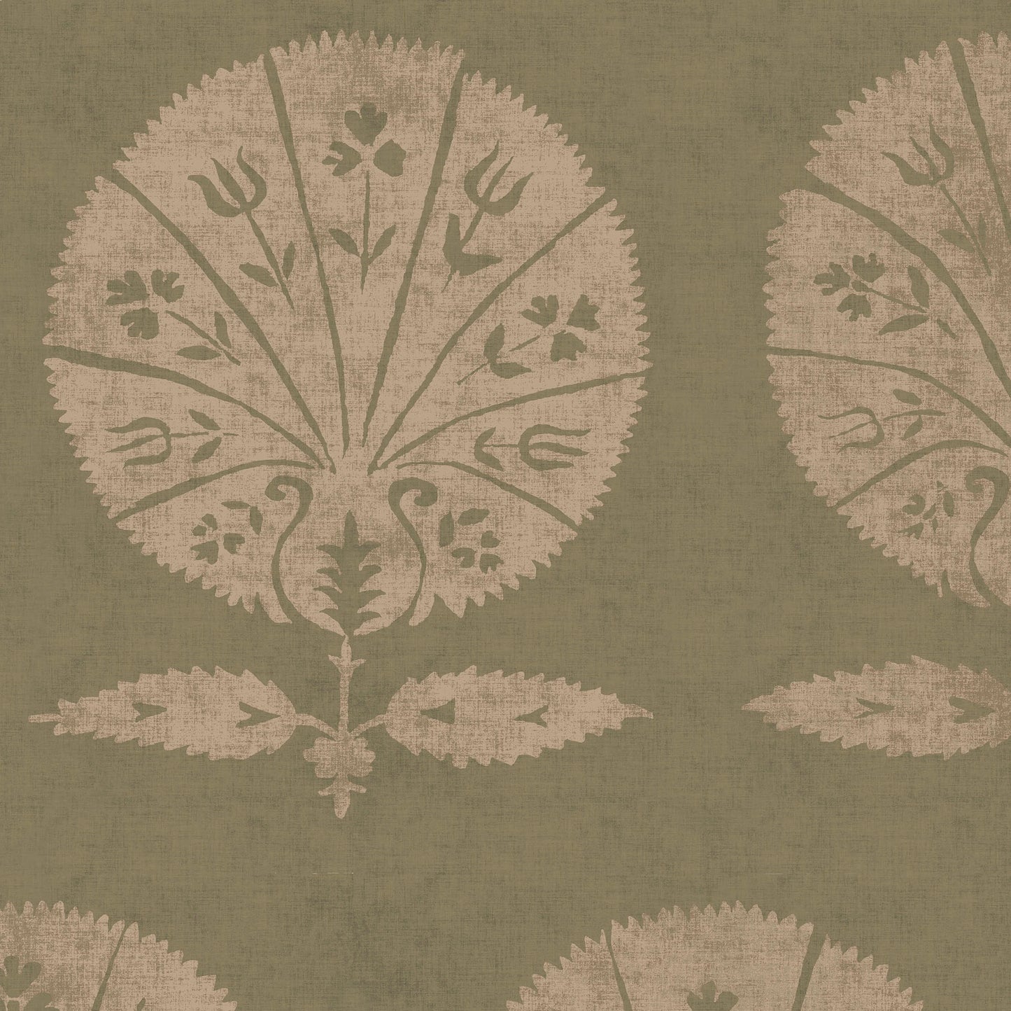 Persian Poppy Old Green Wallpaper Roll