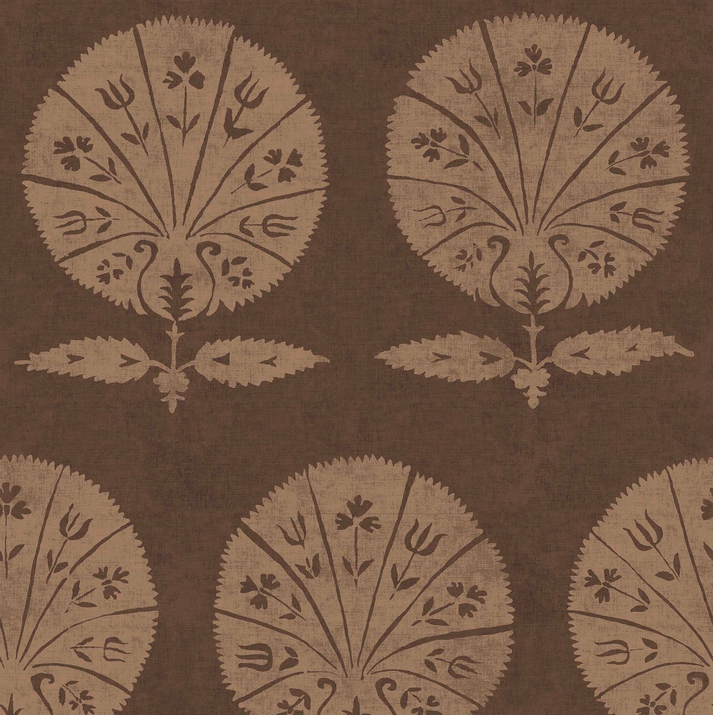 Persian Poppy Chocolate Wallpaper Roll