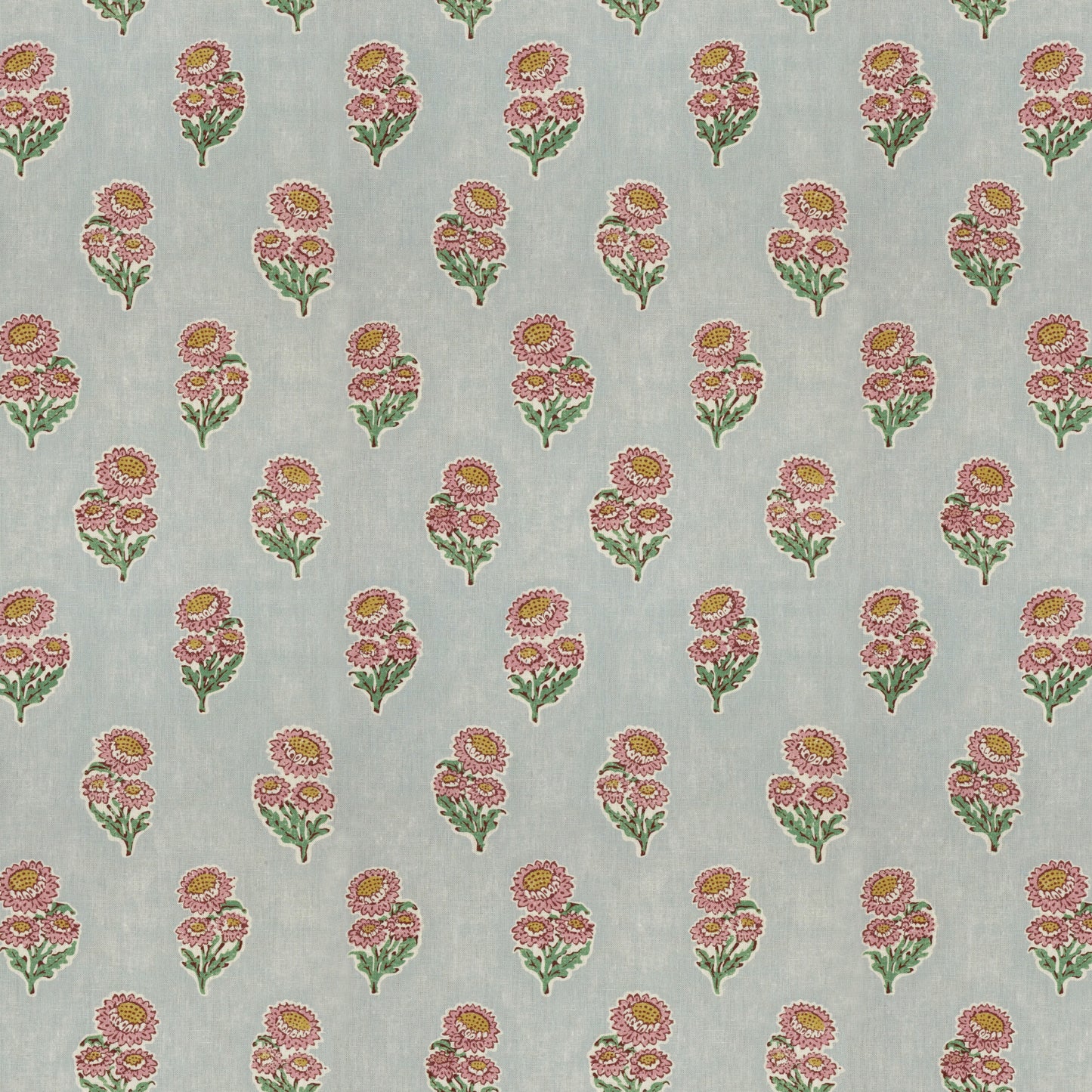 Posy Flower Pink/Blue Fabric