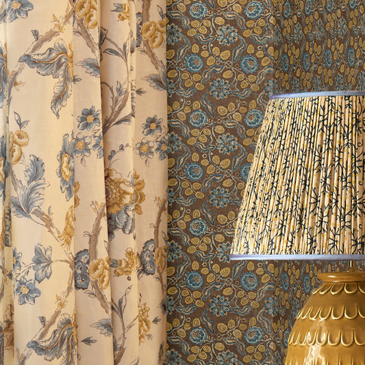 Rosa Antique Yellow/Blue Fabric