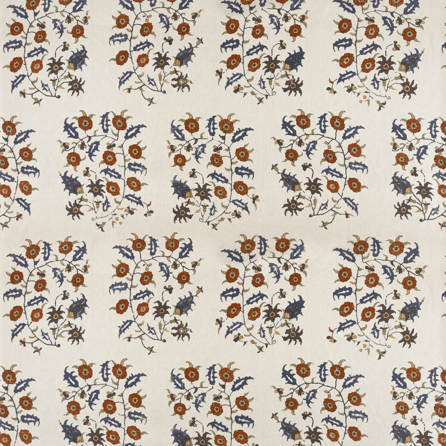 Samode Blue/Ginger Fabric