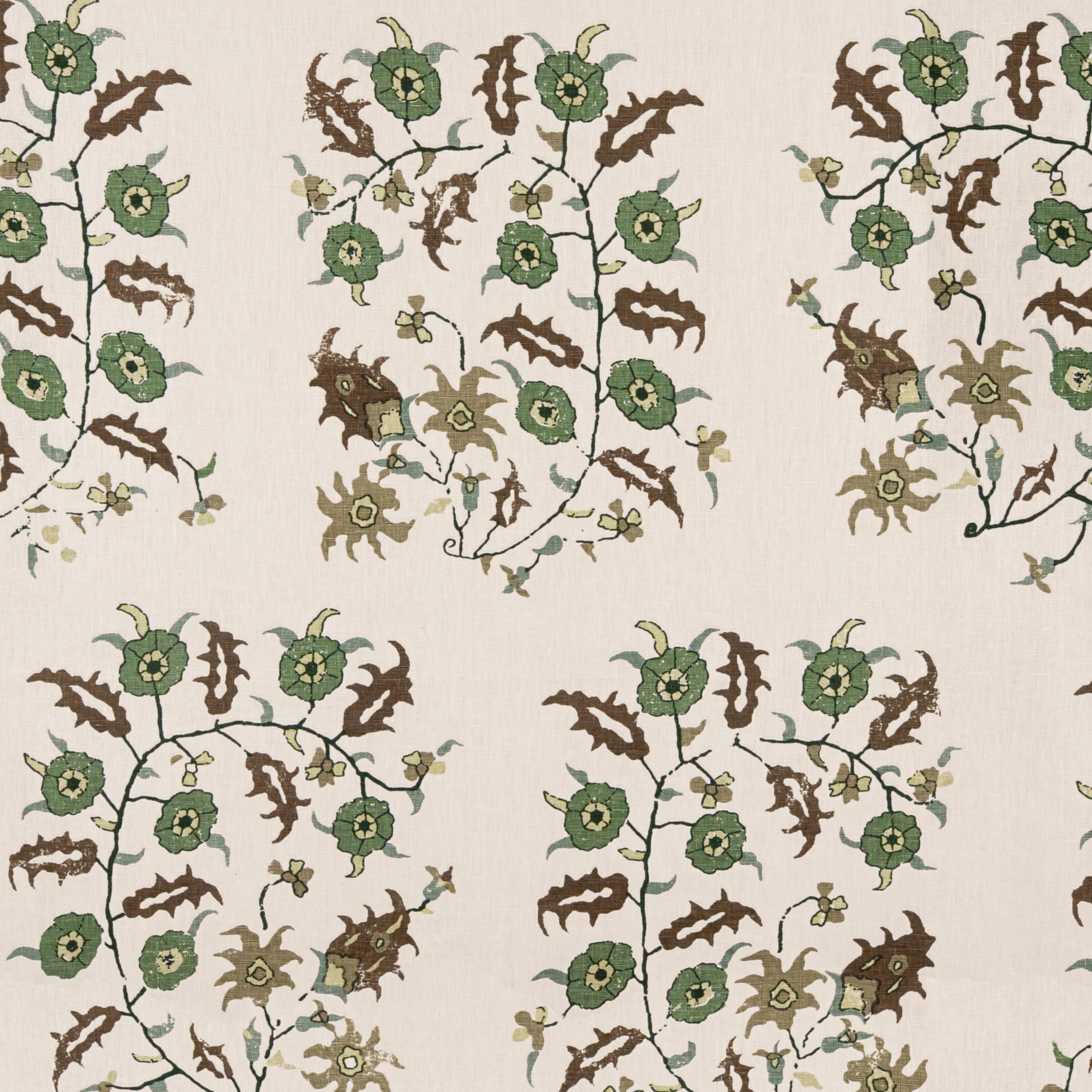 Samode Green/Taupe Fabric – Penny Morrison