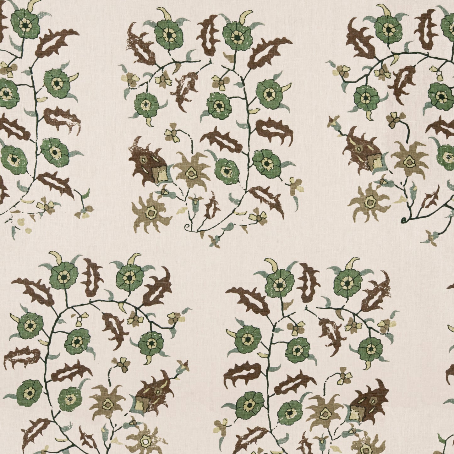 Samode Green/Taupe Fabric