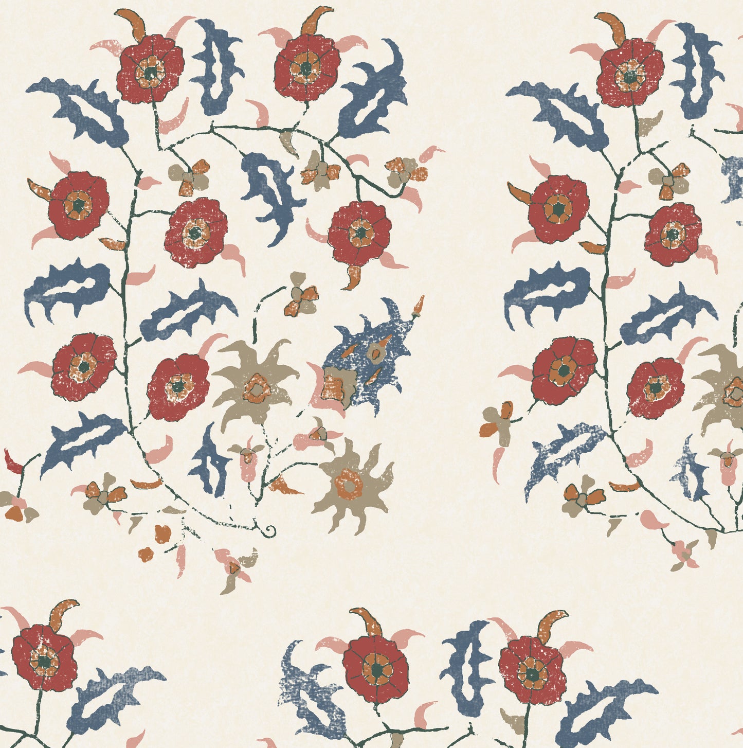 Samode Red/Blue Wide-Width Wallpaper