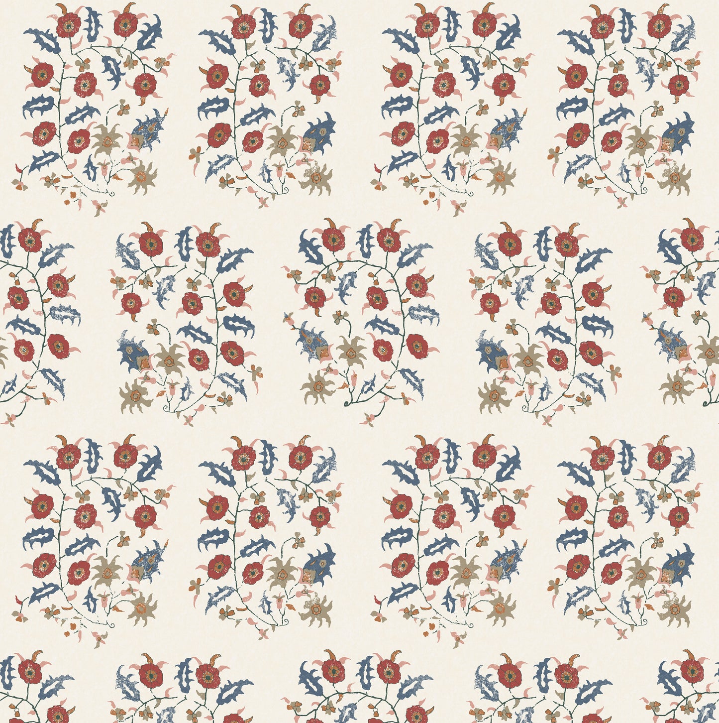 Samode Red/Blue Wide-Width Wallpaper