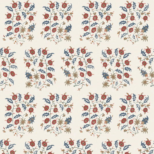 Samode Red/Blue Wide-Width Wallpaper