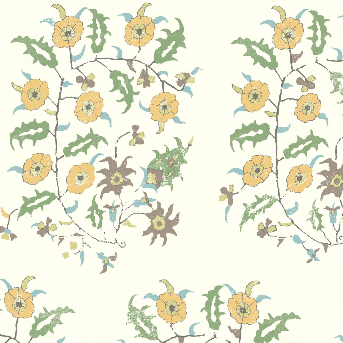 Samode Saffron/Green Wide-Width Wallpaper