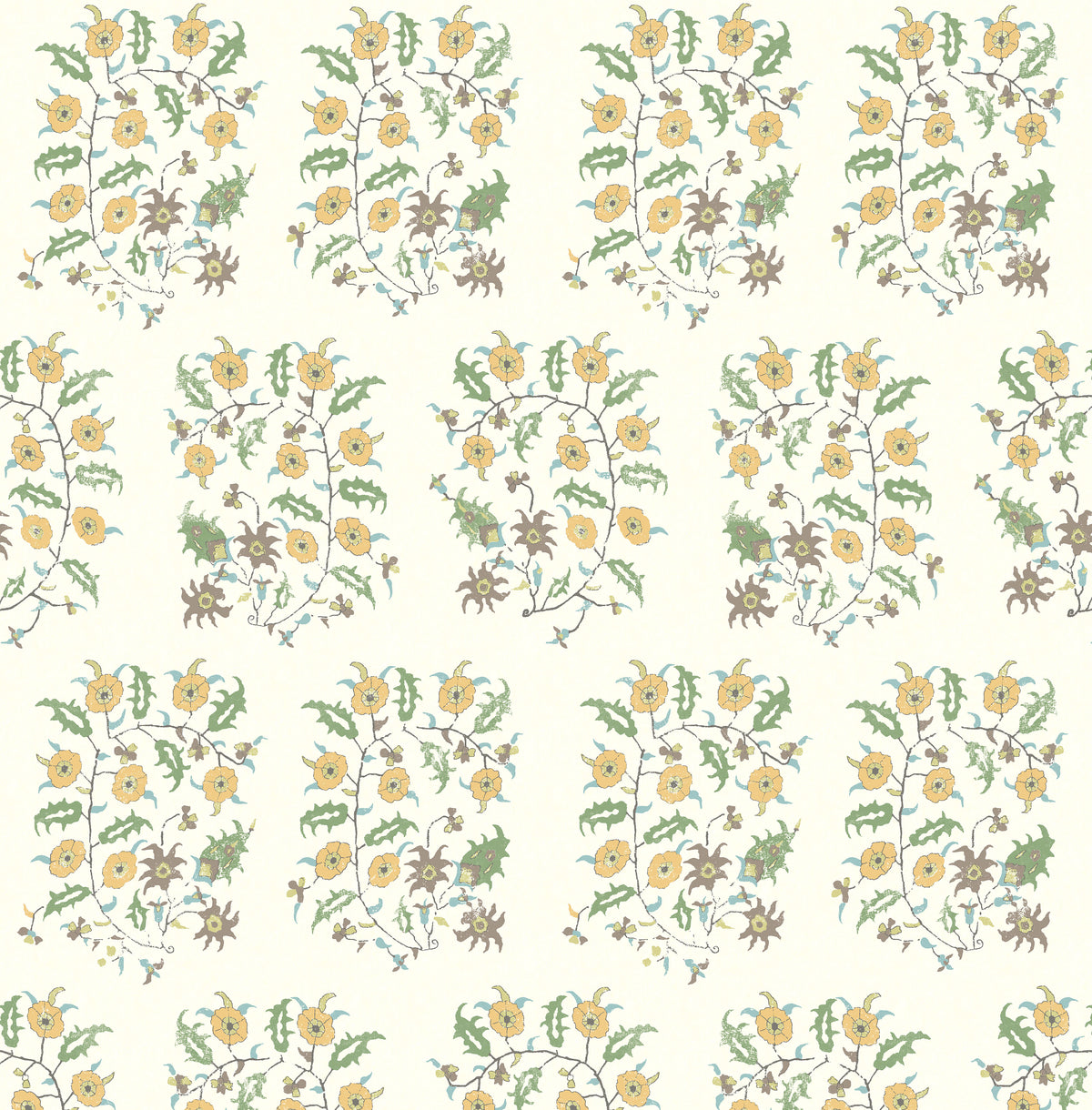 Samode Saffron/Green Wide-Width Wallpaper