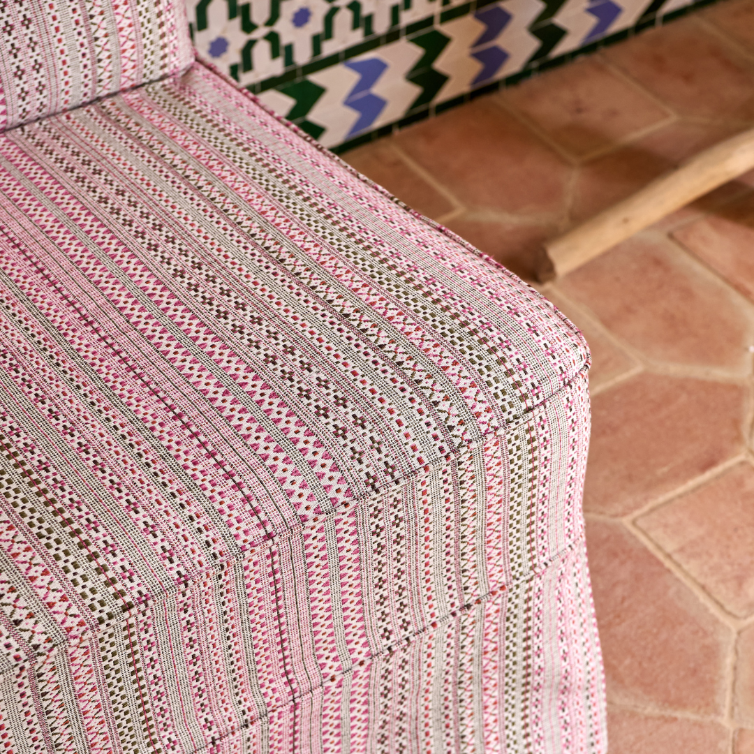 Melides Stripe Pink/Green Fabric