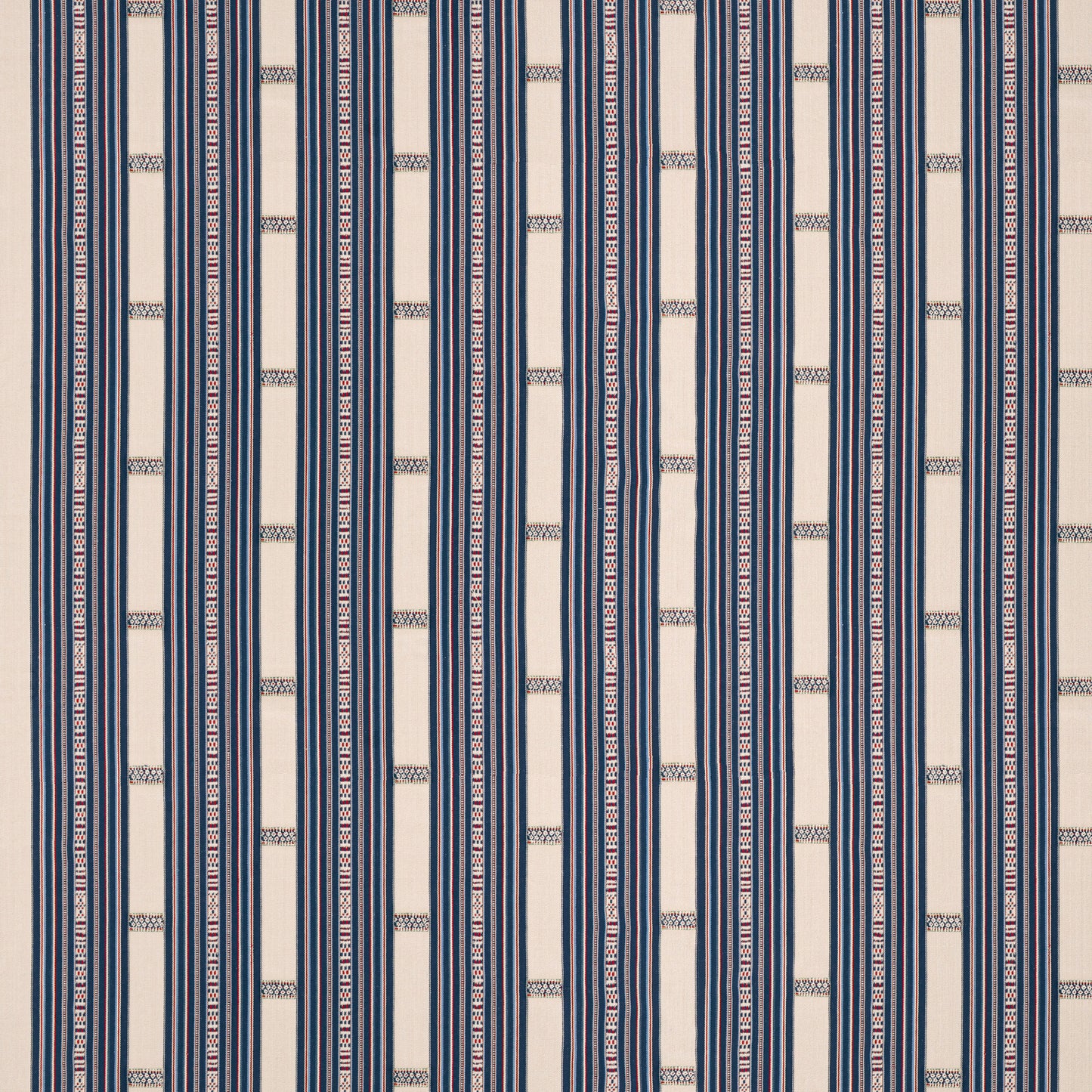 Tavira Stripe Indigo/Red Fabric