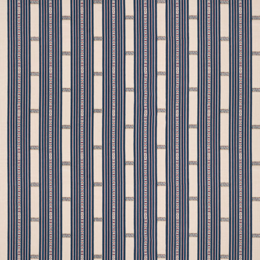 Tavira Stripe Indigo/Red Fabric