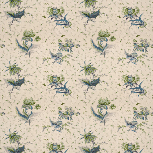 Thistle Flower Blue/Green Fabric