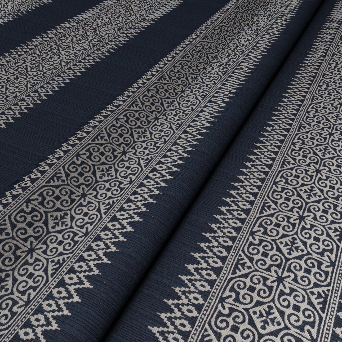 Totem Vertical Stripe Blue Fabric