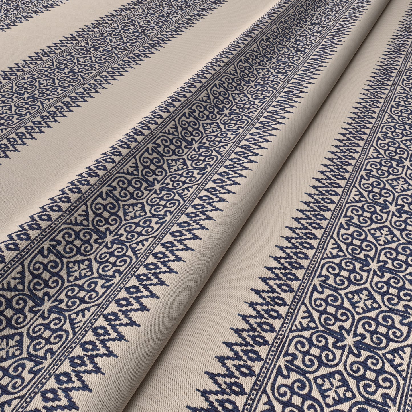 Totem Vertical Stripe Blue Fabric