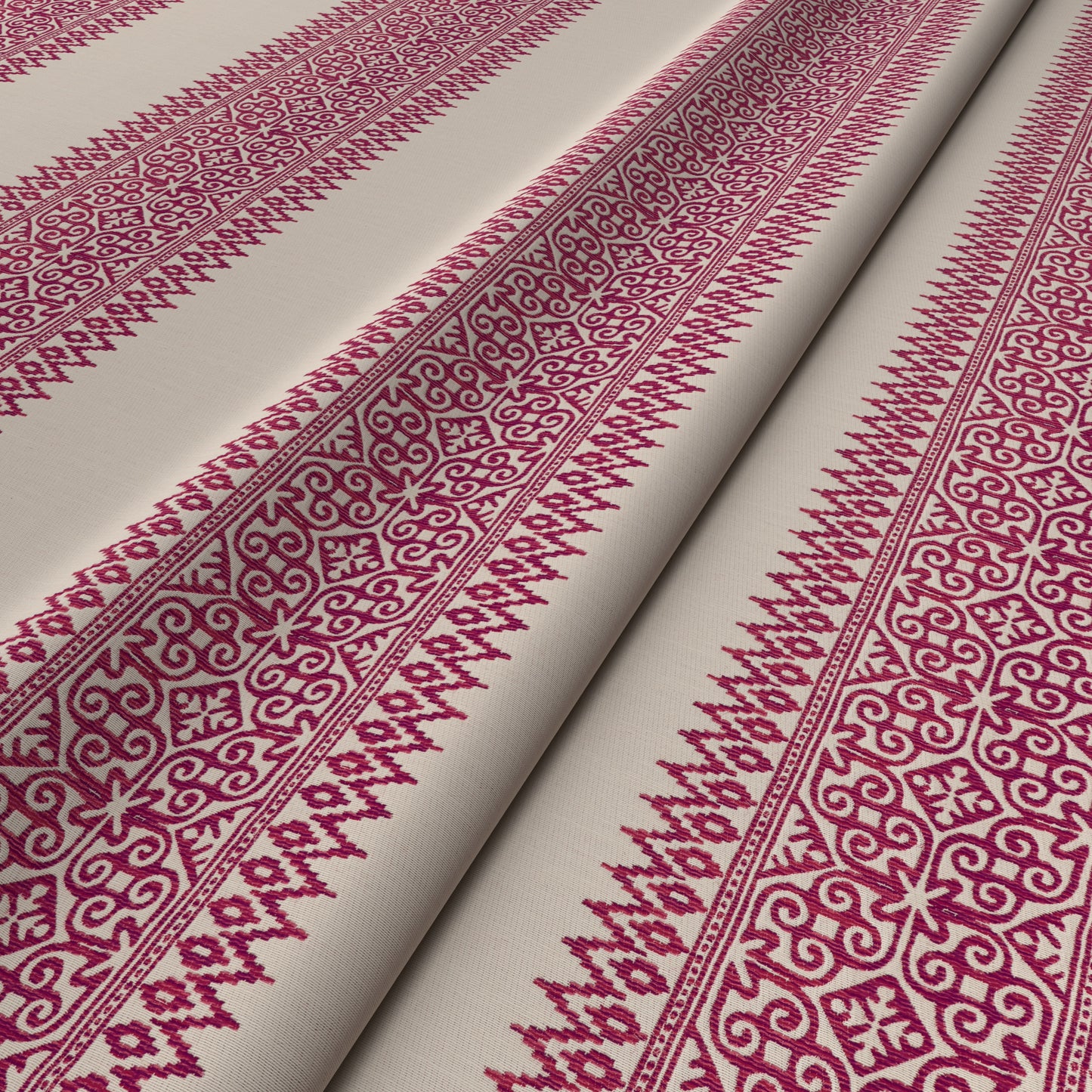 Totem Vertical Stripe Red Fabric