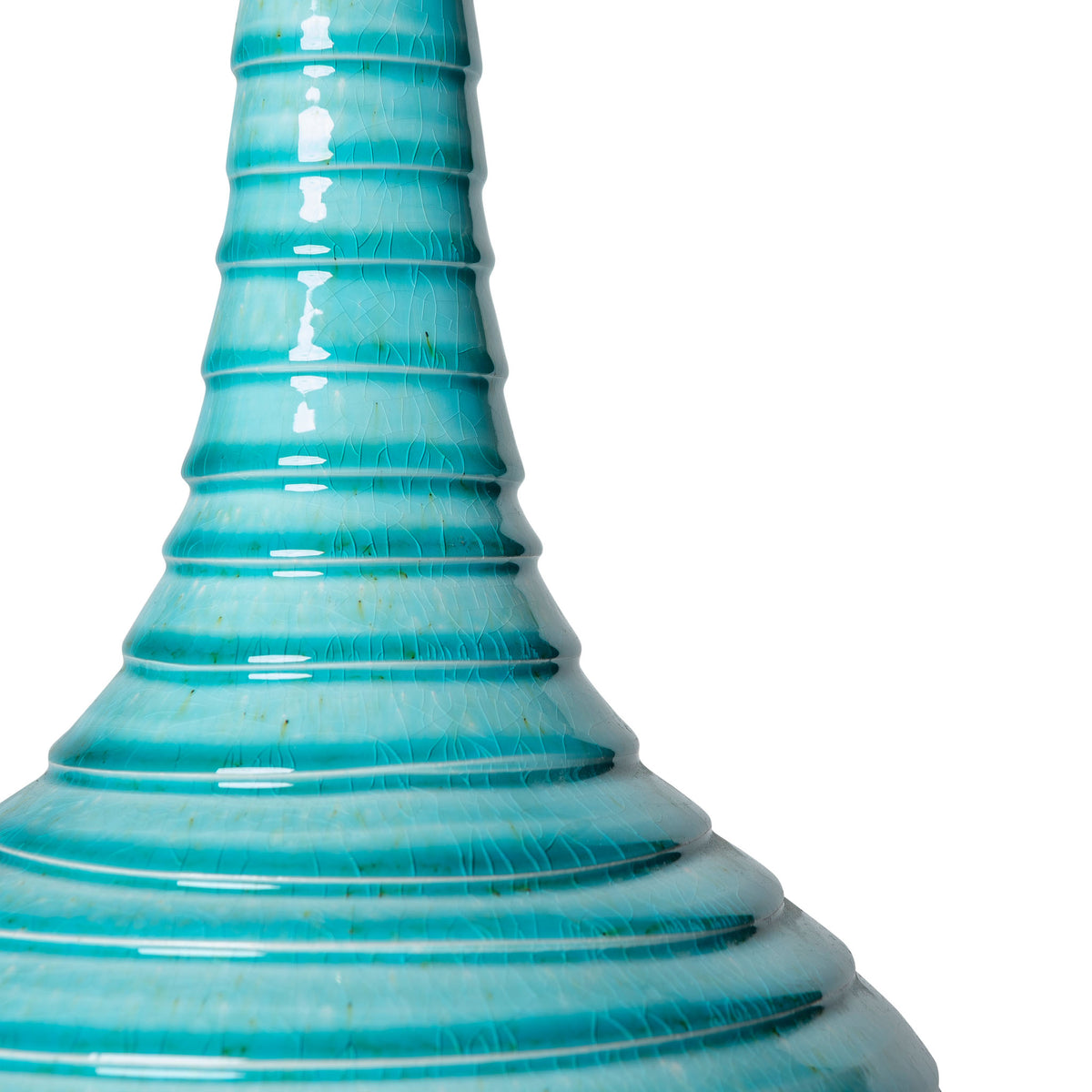 Turquoise Spiral Teardrop Ceramic Lamp Base