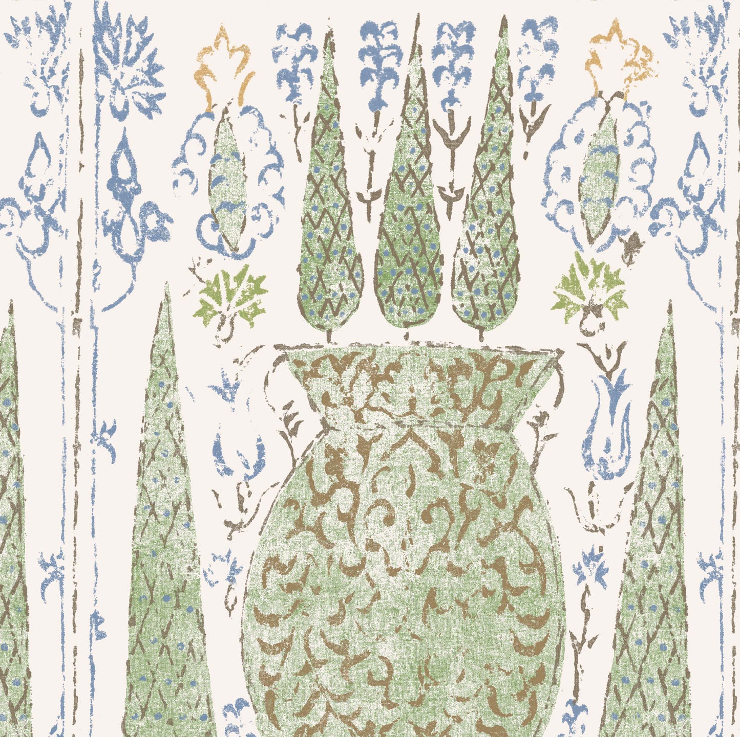 Vasari Garden Green Wide-Width Wallpaper