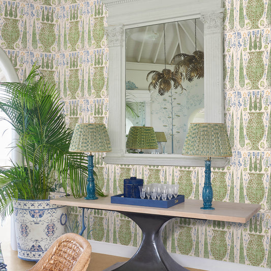 Vasari Garden Green Wide-Width Wallpaper