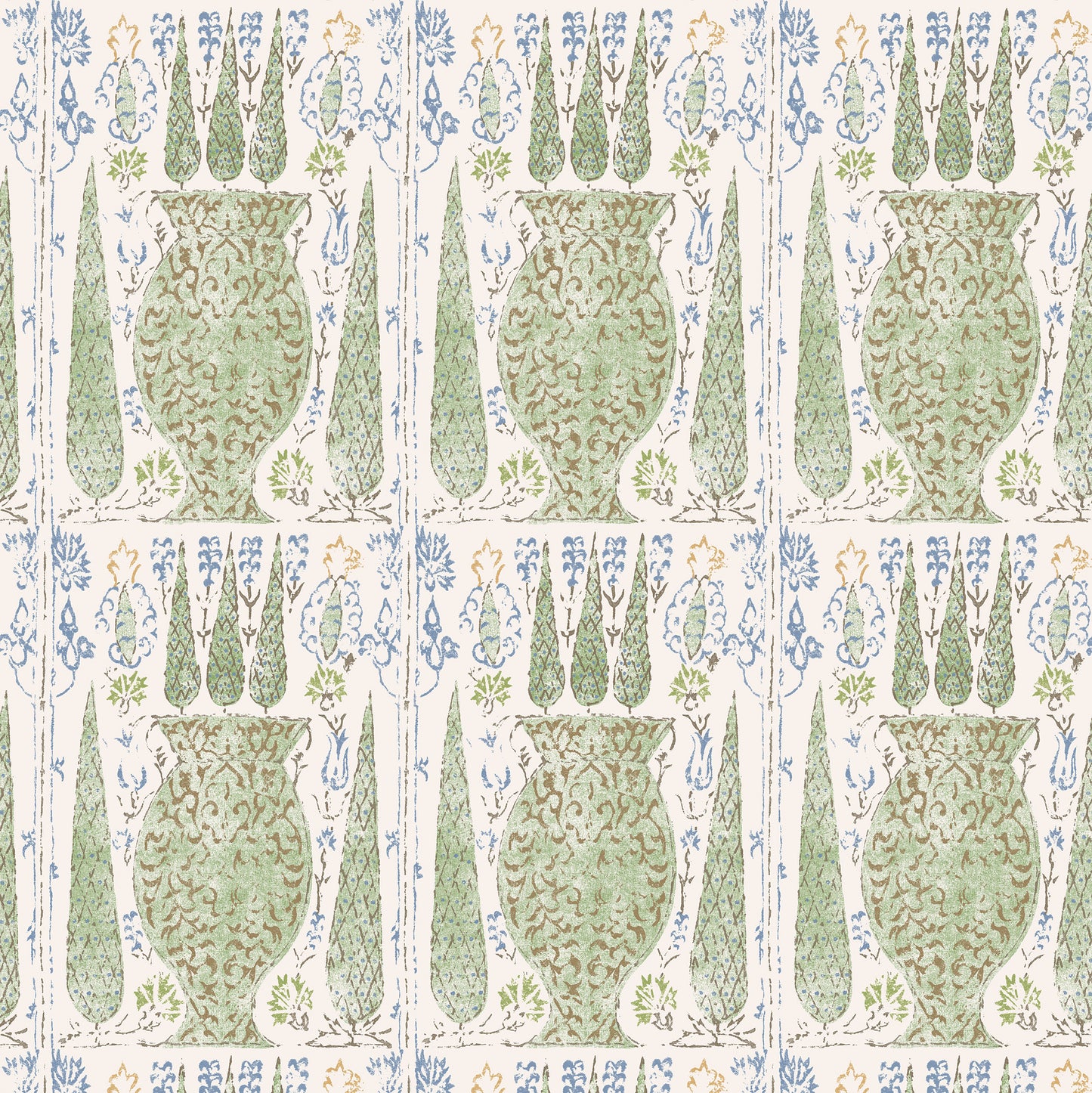 Vasari Garden Green Wide-Width Wallpaper