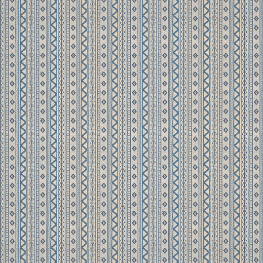 Andean Vertical Stripe Blue Fabric